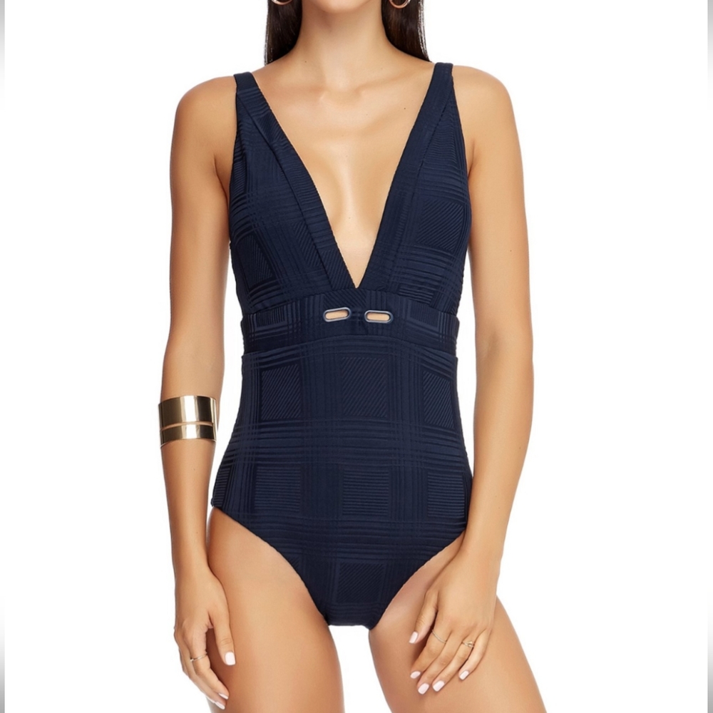 Chic Deep Blue One-Piece Swimsuit